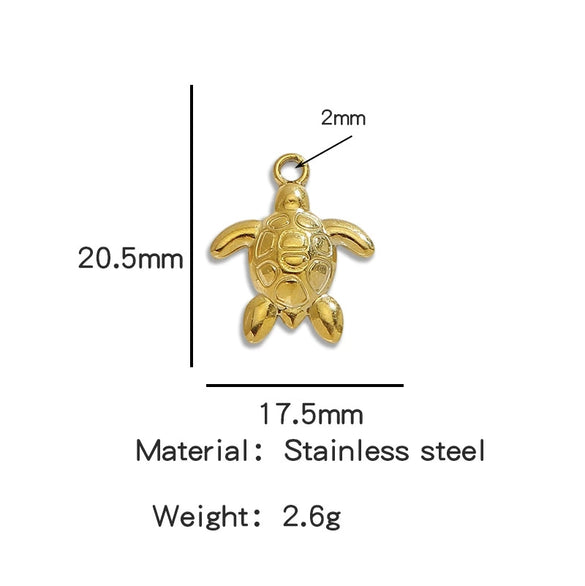 Stainless Steel Turtle Cross Paper Clip Marine Series Pendant Jewelry Electroplated