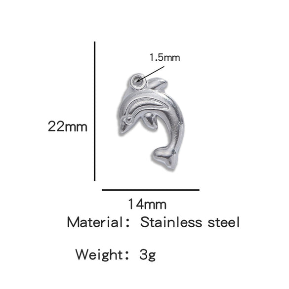 Stainless Steel Turtle Cross Paper Clip Marine Series Pendant Jewelry Electroplated