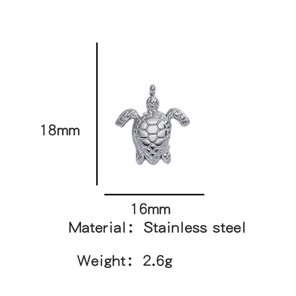 Stainless Steel Turtle Cross Paper Clip Marine Series Pendant Jewelry Electroplated