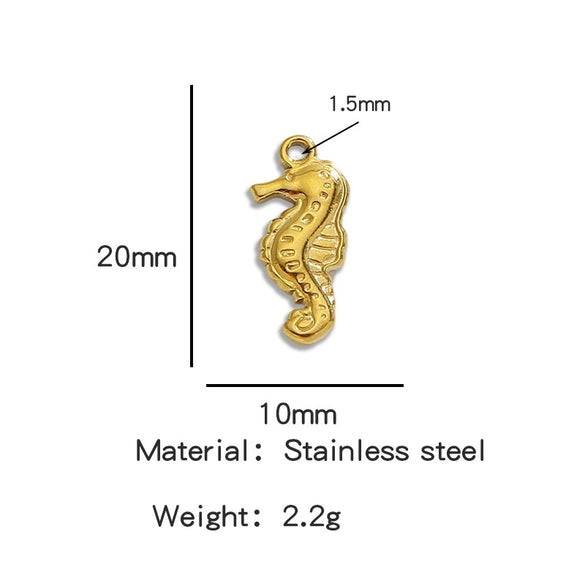 Stainless Steel Turtle Cross Paper Clip Marine Series Pendant Jewelry Electroplated