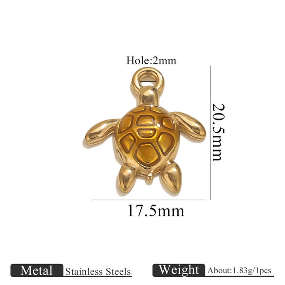 Stainless Steel Turtle Pendant Jewelry With Diamond And Electroplating