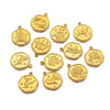 Stainless Steel Twelve Constellations And Fish Pattern Cartoon Pendant Necklace With Electroplating
