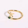 Stainless Steel Twelve Constellations Electroplated Open Ring For Women