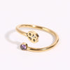 Stainless Steel Twelve Constellations Electroplated Open Ring For Women