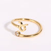 Stainless Steel Twelve Constellations Electroplated Open Ring For Women
