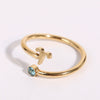 Stainless Steel Twelve Constellations Electroplated Open Ring For Women