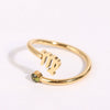 Stainless Steel Twelve Constellations Electroplated Open Ring For Women