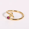Stainless Steel Twelve Constellations Electroplated Open Ring For Women