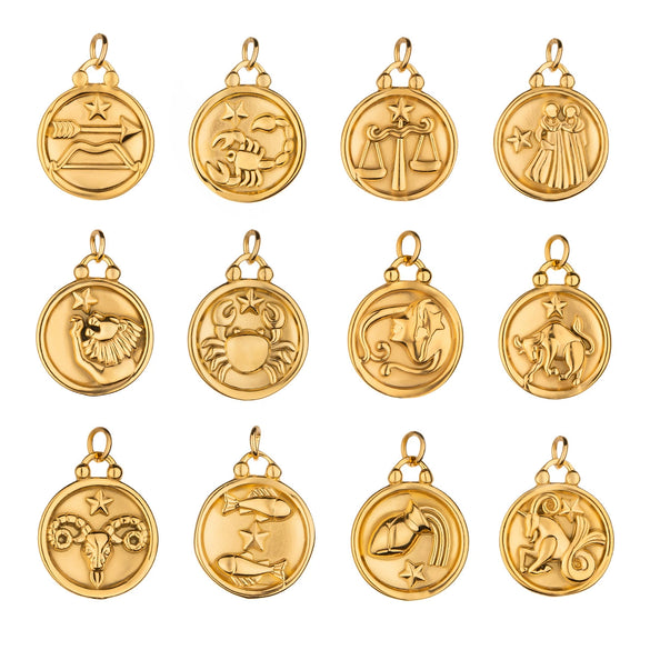 Stainless Steel Twelve Constellations Pendant Necklace Electroplating Accessories For Women