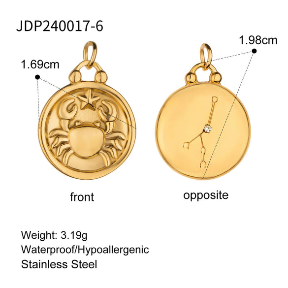 Stainless Steel Twelve Constellations Pendant Necklace Electroplating Accessories For Women