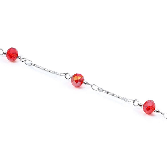 Stainless Steel Twist Bead Chain Necklace Bracelet Electrolytic Brightening No Fading Diy