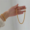 Stainless Steel Twist Chain Bracelet Unisex Vacuum Plated Electroplated Jewelry