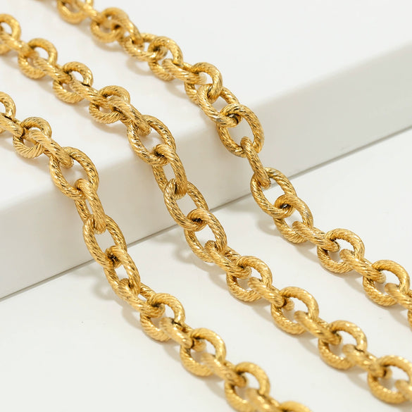 Stainless Steel Twist Chain Hiphop Jewelry Accessories With Electroplating