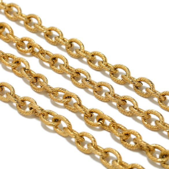 Stainless Steel Twist Chain Hiphop Jewelry Accessories With Electroplating