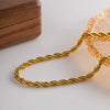 Stainless Steel Twist Chain Necklace With Geometric Design And Electroplating