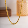 Stainless Steel Twist Chain Necklace With Geometric Design And Electroplating
