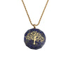 Stainless Steel Twist Chain Necklace With Handmade Stone Tree Pendant Geometric Simple Fashion Jewelry For Women