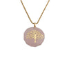 Stainless Steel Twist Chain Necklace With Handmade Stone Tree Pendant Geometric Simple Fashion Jewelry For Women
