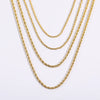 Stainless Steel Twist Chain Necklace With 18K Gold Furnace Vacuum Electroplated And Geometric Pattern Simple Style