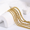 Stainless Steel Twist Chain Necklace With 18K Gold Furnace Vacuum Electroplated And Geometric Pattern Simple Style