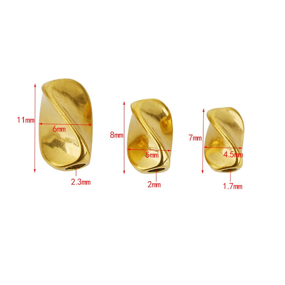 Stainless Steel Twist Pattern Beads Electroplated Gold Bracelet Necklace Diy Antique Hairpin Material
