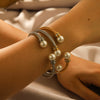 Stainless Steel Twisted Open Bracelet Electroplated Women's Fashion Allmatch Natural Style
