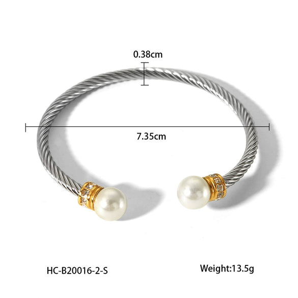 Stainless Steel Twisted Open Bracelet Electroplated Women's Fashion Allmatch Natural Style