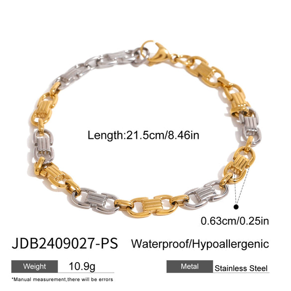 Stainless Steel U Shape Geometric Electroplating Women's Cuban Bracelet