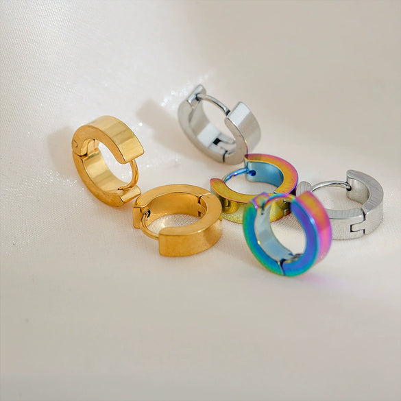 Stainless Steel U Shaped Electroplated Trendy Unisex Earrings