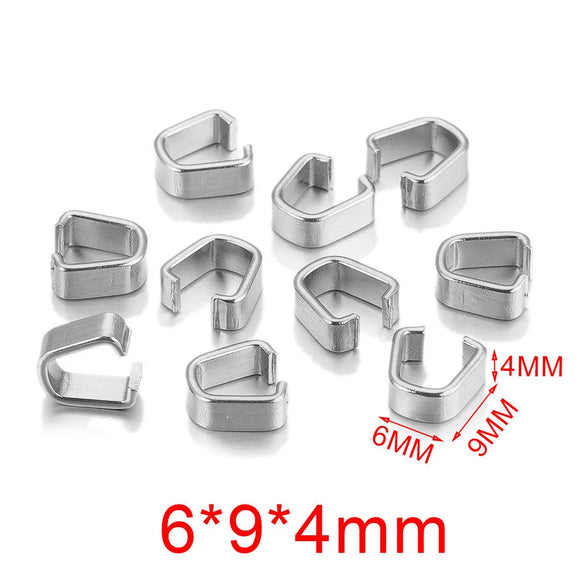 Stainless Steel U Shaped Melon Buckle Leather Rope Buckle Pendant For Diy Jewelry Accessories With Real Gold Plating