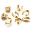 Stainless Steel U Shaped Melon Buckle Leather Rope Buckle Pendant For Diy Jewelry Accessories With Real Gold Plating