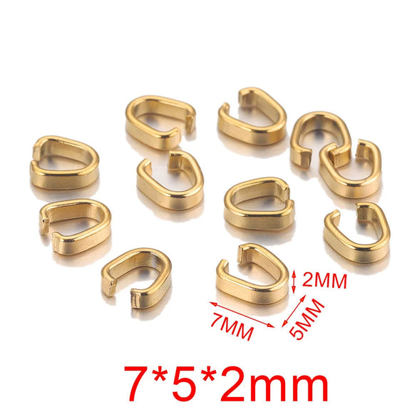 Stainless Steel U Shaped Melon Buckle Leather Rope Buckle Pendant For Diy Jewelry Accessories With Real Gold Plating