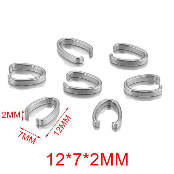 Stainless Steel U Shaped Melon Buckle Leather Rope Buckle Pendant For Diy Jewelry Accessories With Real Gold Plating