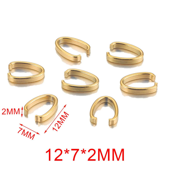 Stainless Steel U Shaped Melon Buckle Leather Rope Buckle Pendant For Diy Jewelry Accessories With Real Gold Plating
