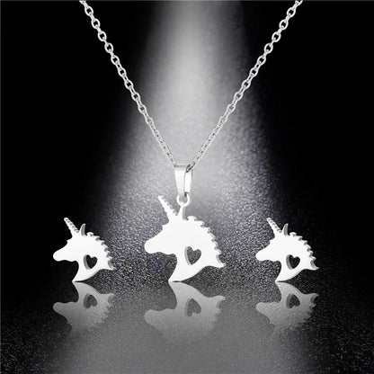 Stainless Steel  Necklace Earrings Set