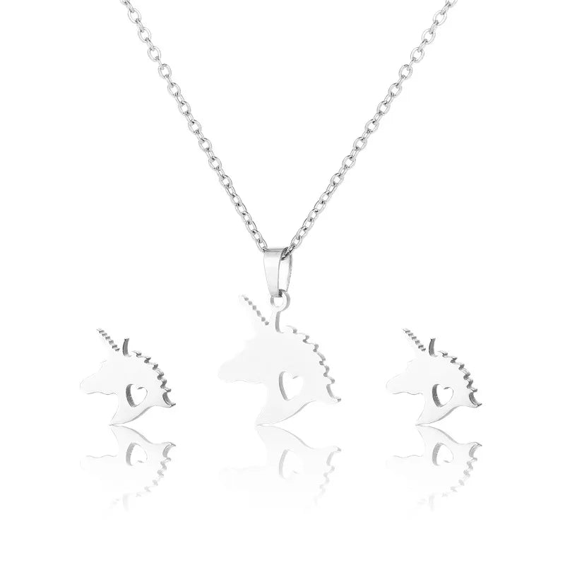 Stainless Steel  Necklace Earrings Set