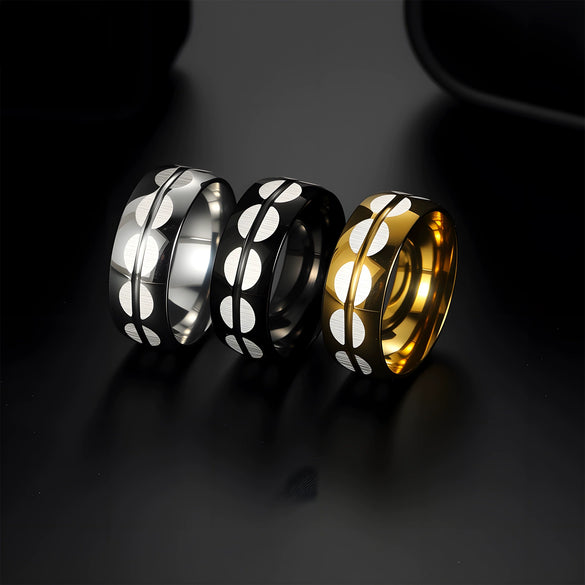 Stainless Steel Unisex Geometric Electroplated Ring Jewelry