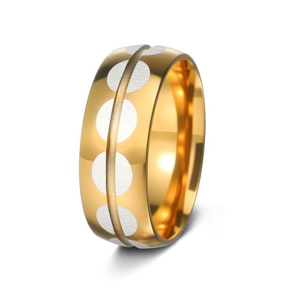 Stainless Steel Unisex Geometric Electroplated Ring Jewelry