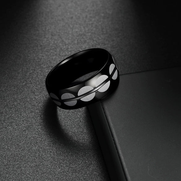Stainless Steel Unisex Geometric Electroplated Ring Jewelry