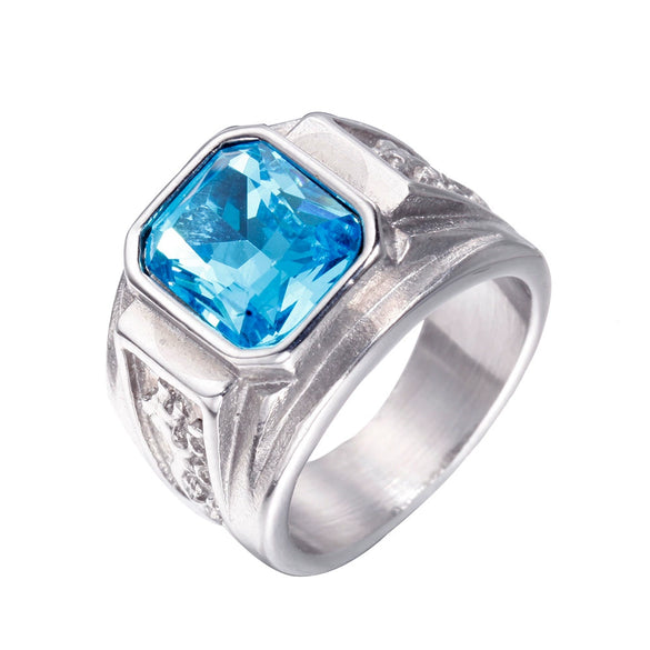 Stainless Steel Unisex Punk Ring With Double Dragon Design Oiled Finish And Text Pattern Gemstone Style Statement Band