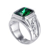 Stainless Steel Unisex Punk Ring With Double Dragon Design Oiled Finish And Text Pattern Gemstone Style Statement Band