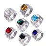 Stainless Steel Unisex Punk Ring With Double Dragon Design Oiled Finish And Text Pattern Gemstone Style Statement Band
