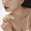 Stainless Steel Ushaped Bead Zircon Earrings And Necklace Electroplated Light Luxury Fashion For Women