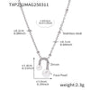 Stainless Steel Ushaped Bead Zircon Earrings And Necklace Electroplated Light Luxury Fashion For Women