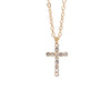 Stainless Steel Ushaped Diamond Cross Pendant Necklace Electroplated Unisex O Word Chain