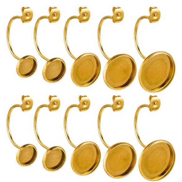 Stainless Steel Ushaped Ear Hook Ear Plug Jewelry Accessories With Welding Disc Gemstone Base And Electroplating Treatment
