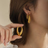 Stainless Steel Ushaped Electroplated Earrings For Women
