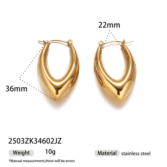 Stainless Steel Ushaped Electroplated Earrings For Women