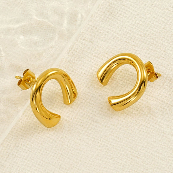 Stainless Steel Ushaped Electroplated Fashion Jewelry Earrings For Women
