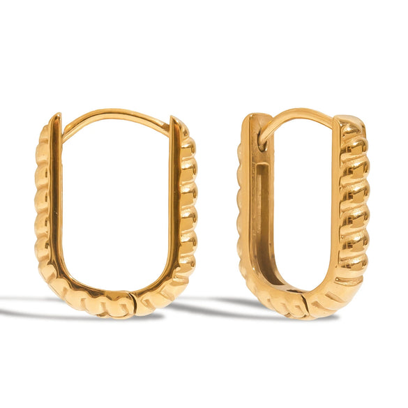 Stainless Steel Ushaped Electroplated Women's Jewelry Earrings With Classic Style